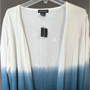 ‘AS’ Teal Blue/ White Ombre Duster (Plus)